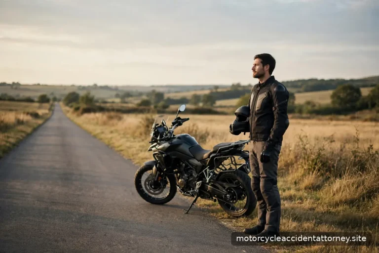 Calm editorial illustration for the guide 'Filing a Motorcycle Accident Insurance Claim: How the Process Works'